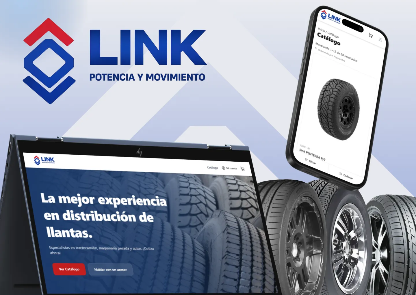 Portada del sitio web Link Llantas.